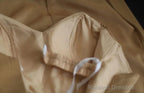 Mermaid Gold Strapless Satin Prom Dresses Long Simple Prom Dresses