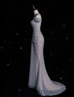 Mermaid Gownse??? Off The Shoulder Tulle Sequins Prom Dresses Long For Prom Events &Quinceanera