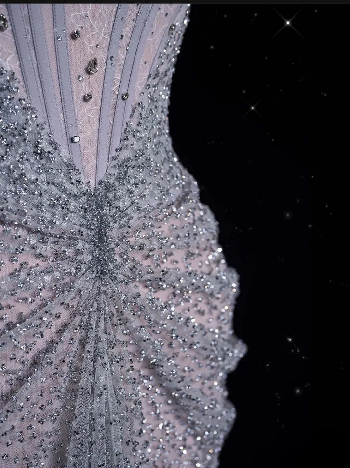 Mermaid Gownse??? Off The Shoulder Tulle Sequins Prom Dresses Long For Prom Events &Quinceanera