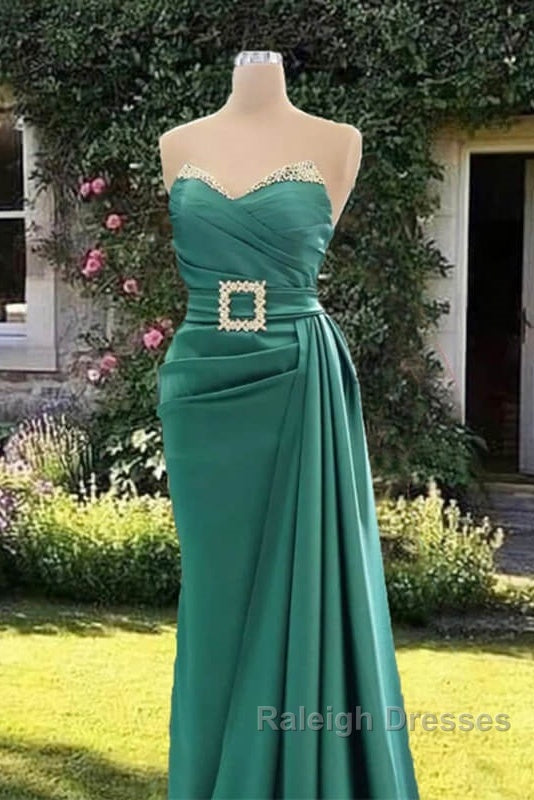 Mermaid Green Beaded Strapless Satin Dress Secondary image