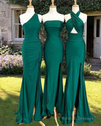 Mermaid Green Mismatched Satin Bridesmaid Dress