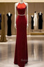 Mermaid Halter Burgundy Long Velvet Prom Dresses