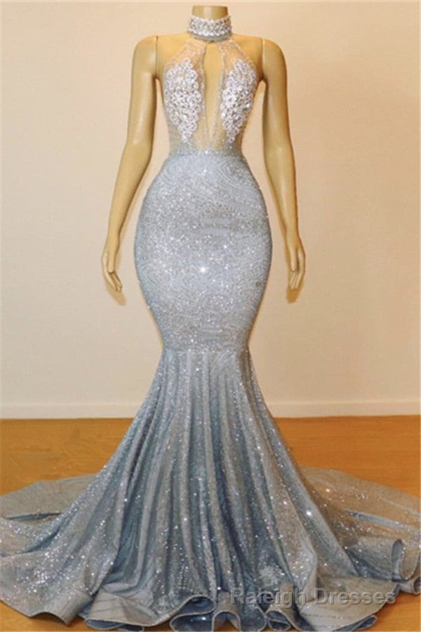 Mermaid Halter Sleeveless Floor-Length Prom Party Gowns Main image