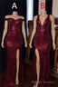 Mermaid Halter-v-neck Or Portrait Front Slit Floor Length Paillette Prom Dress