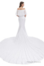 Mermaid Lace Off the Shoulder Wedding Dresses With Train