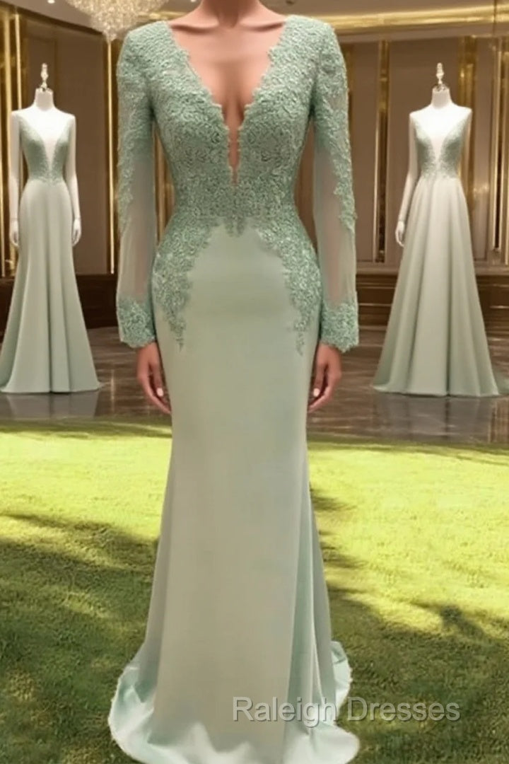 Mermaid Lace Sleeve V Neck Dress Main image