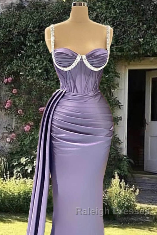 Mermaid Light Purple Satin Corset Gown Secondary image
