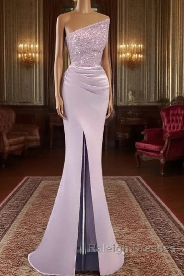 Mermaid Lilac Split Strapless Dresses