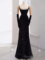 Mermaid Long Prom Dress New Arrival Sexy Black Slit Evening Dress