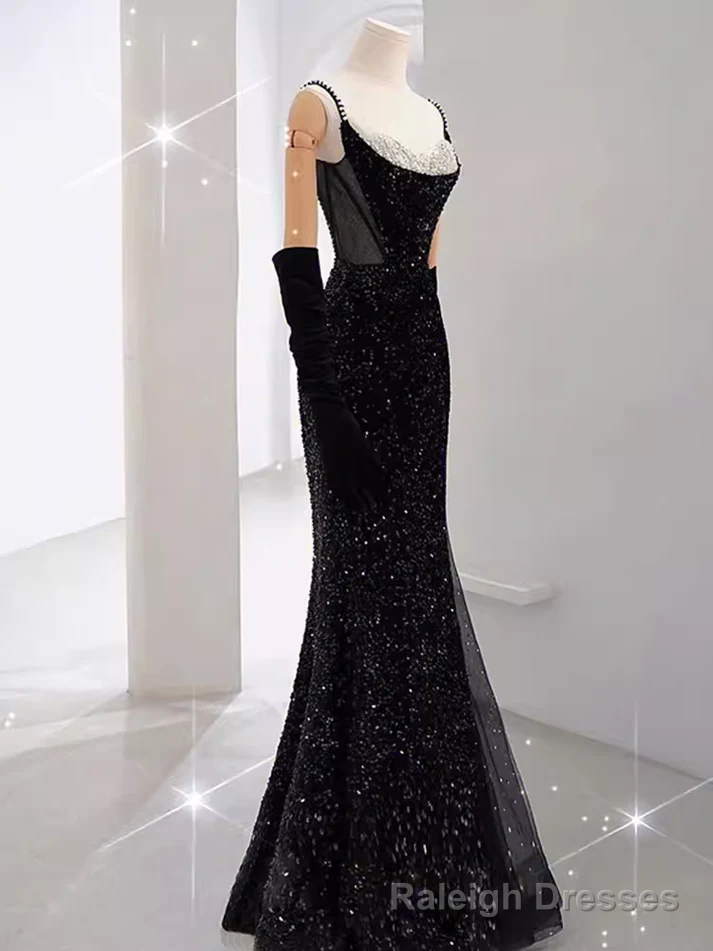 Mermaid Long Prom Dress New Arrival Sexy Black Slit Evening Dress