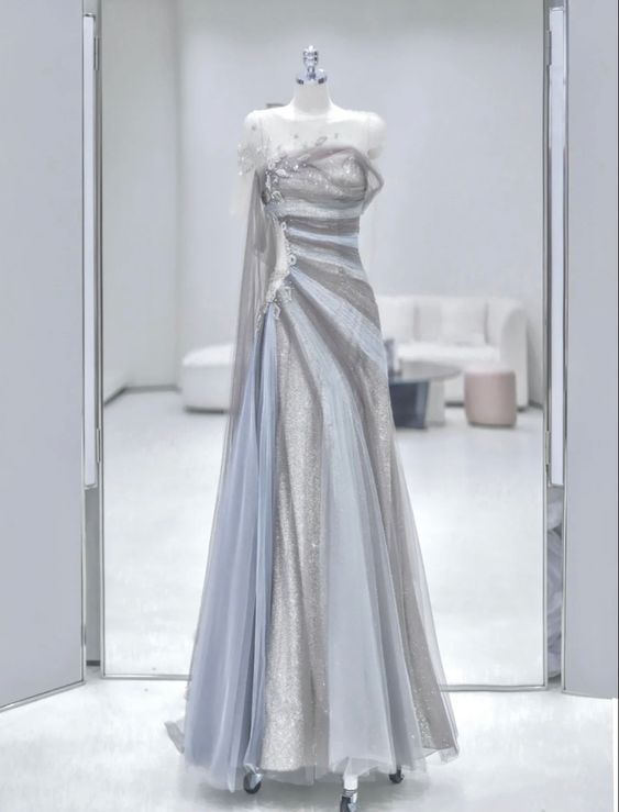 Mermaid Long Prom Dress Tulle Evening Dress