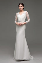 Mermaid Long Sleeves Long Wedding Dresses