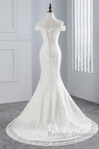 Mermaid Off-The-Shoulder Bride Gown Long Wedding Gown With Lace