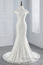 Mermaid Off-The-Shoulder Bride Gown Long Wedding Gown With Lace