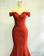 Mermaid Off-The-Shoulder Ruched Satin Dress