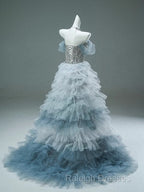 Mermaid Off-The-Shoulder Tulle Sequin Long Ball Gown Elegant Rhinestone Prom Gown
