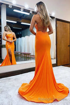 Mermaid One Shoulder Beaded Jersey Prom Dress with Beading