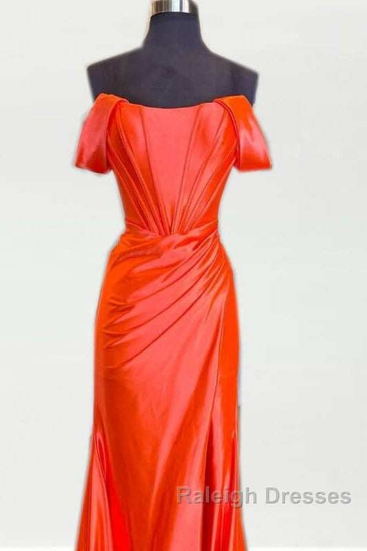 Mermaid Orange Off The Shoulder Dress