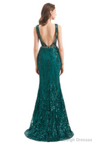 Mermaid Pattern Sleeveless Lace Prom Dresses with Belt