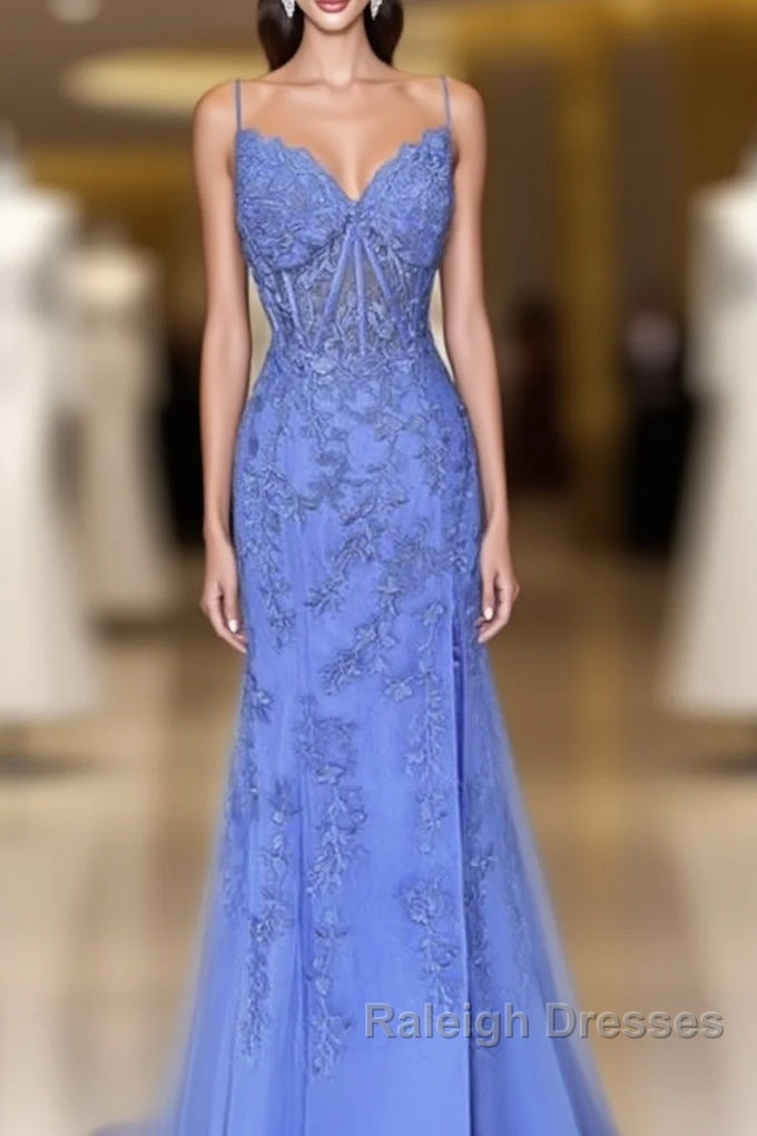 Mermaid Periwinkle Lace Overlay Dress