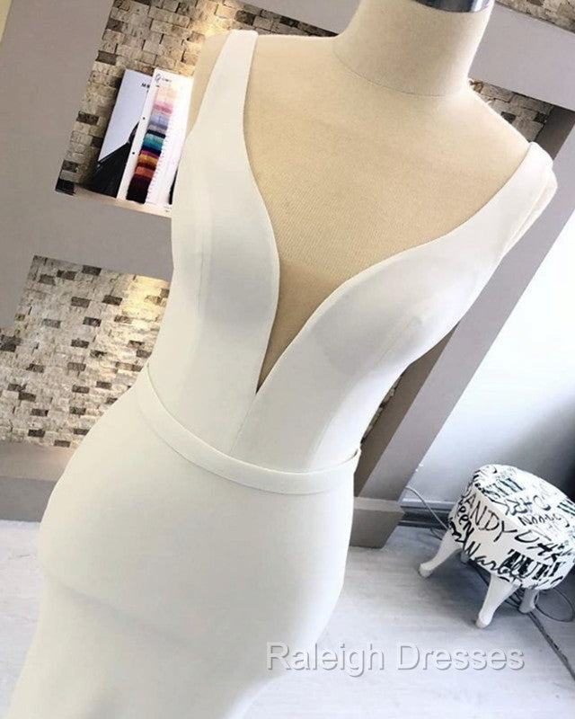 Mermaid Plunging Satin Wedding Dress Secondary image