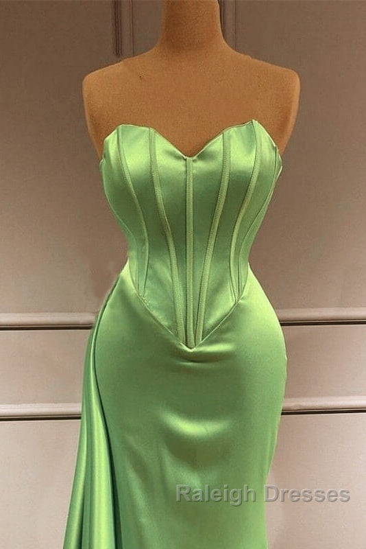 Mermaid Sage Green Corset Satin Prom Dresses Secondary image