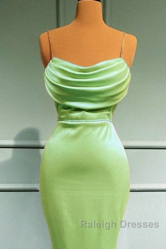Mermaid Sage Green Spandex Dresses Cowl Neck Secondary image