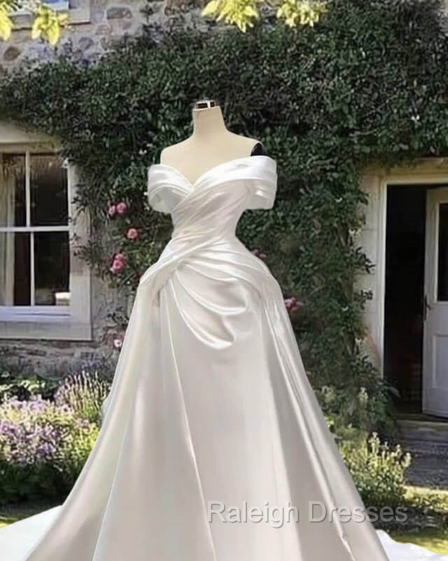 Mermaid Satin Off The Shoulder Wedding Dress Secondary image