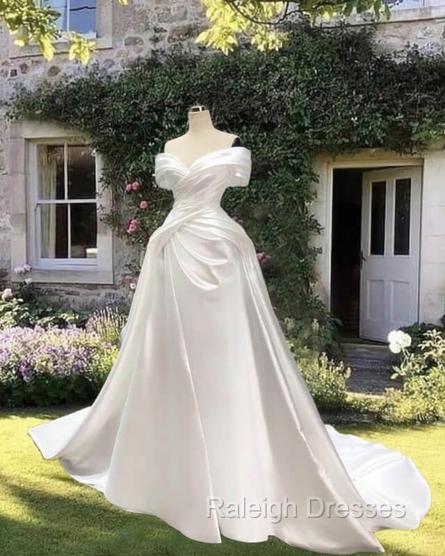Mermaid Satin Off The Shoulder Wedding Dress