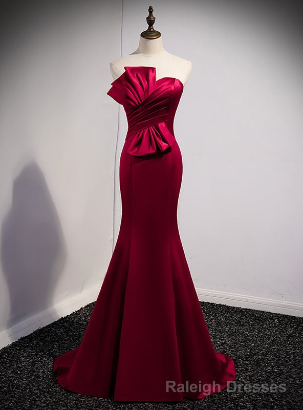 Mermaid Satin Sweetheart Pleats Prom Dress Main image