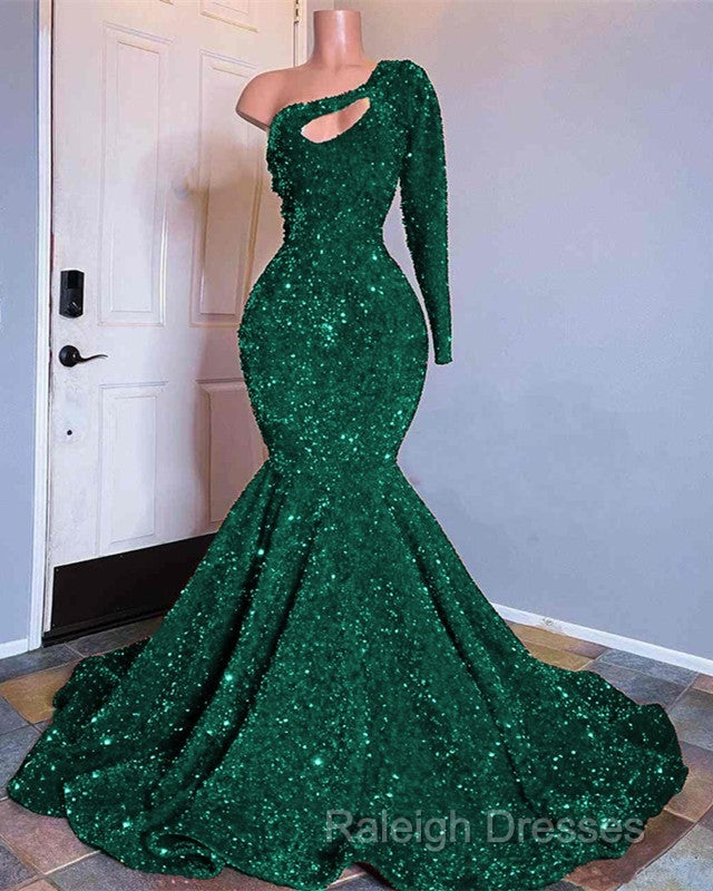 Mermaid Sequin One Shoulder Prom Dresses Secondary image