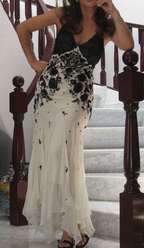 Mermaid Spaghetti Strap Chiffon Applique Prom Dress Long Temperament Prom Dress