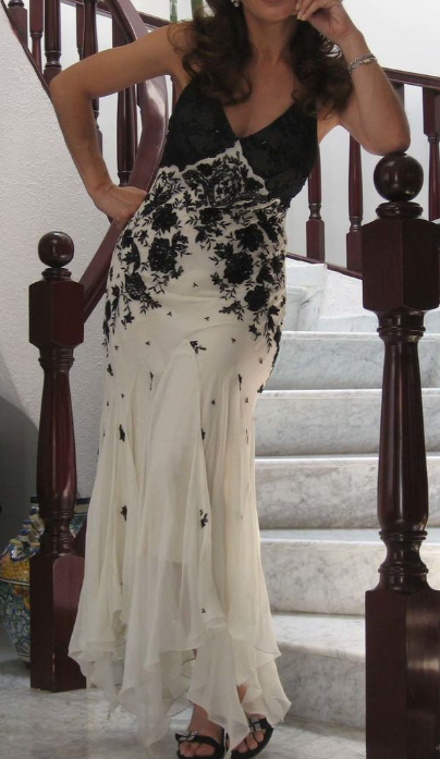 Mermaid Spaghetti Strap Chiffon Applique Prom Dress Long Temperament Prom Dress