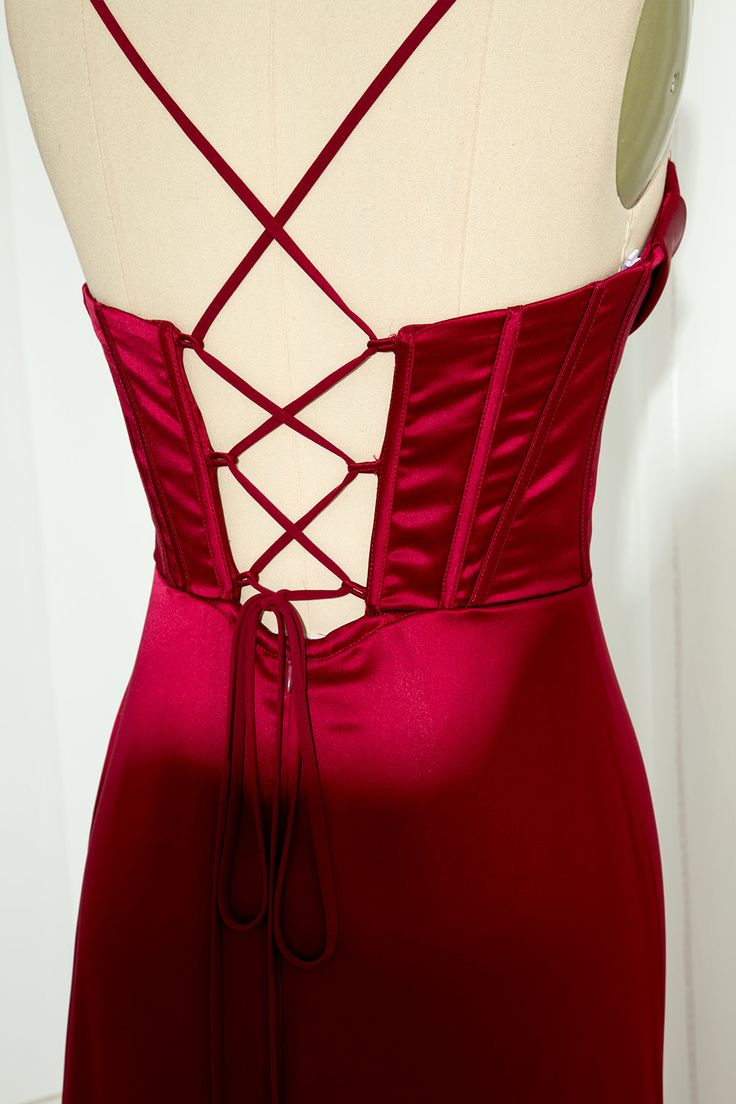Mermaid Spaghetti Straps Floor Length Prom Dresses With Slit 21St Birthday Outfit