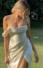 Mermaid Split Front Prom Dresses Simple Prom Dresses