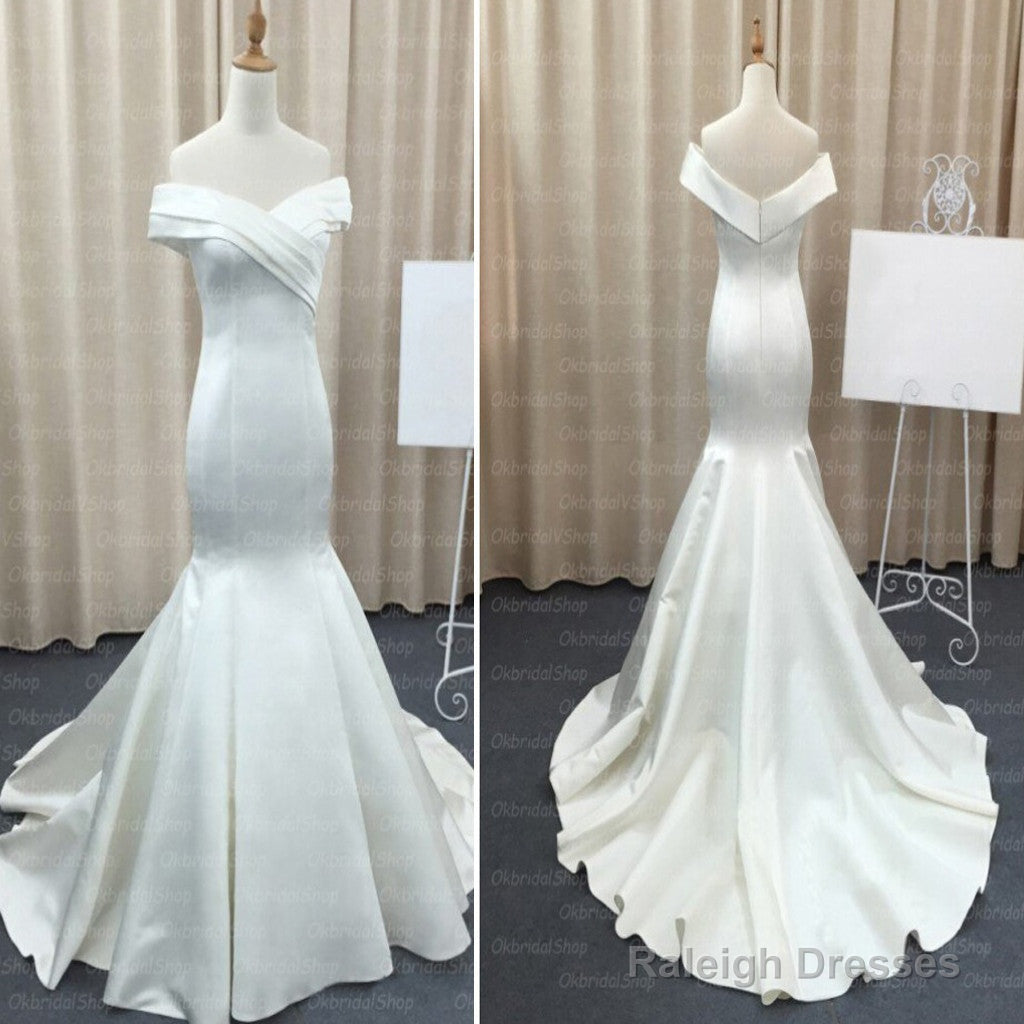 Mermaid Stain Ivory Simple Charming Elegant Cheap Wedding Dresses Bridal Gown, Main image
