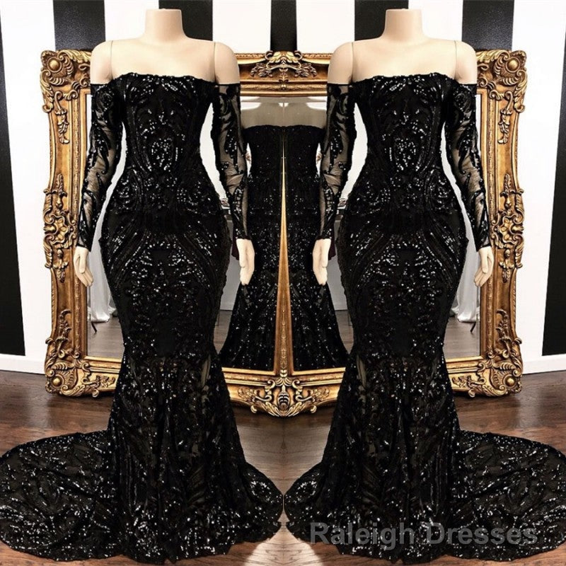 Mermaid Strapless Court Length Long Sleeve Beaded Paillette Embroidery Prom Dress Secondary image