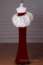 Mermaid Strapless Red Prom Dresses Long Prom Dress