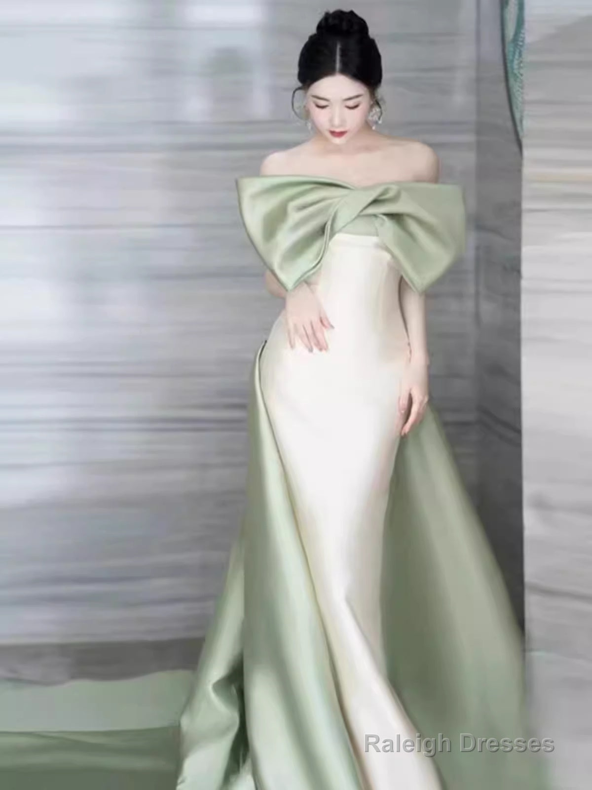 Mermaid Strapless Satin Party Dress Long Prom Dress Main image