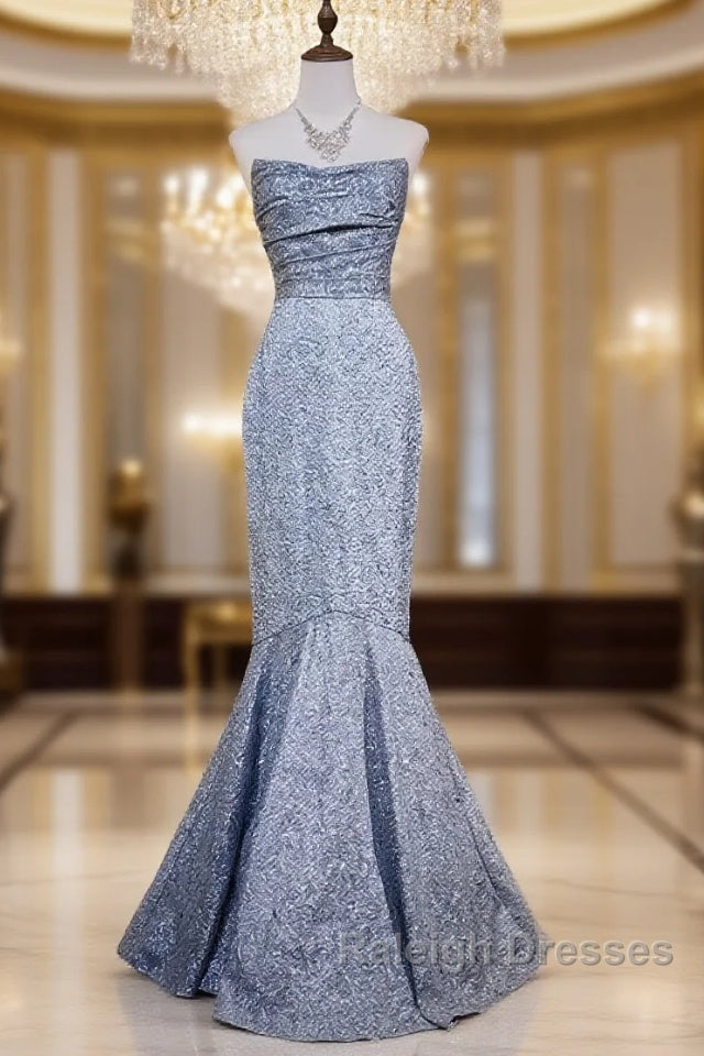 Mermaid Strapless Sequined Prom Dresses Long Elegant Prom Dresses Main image
