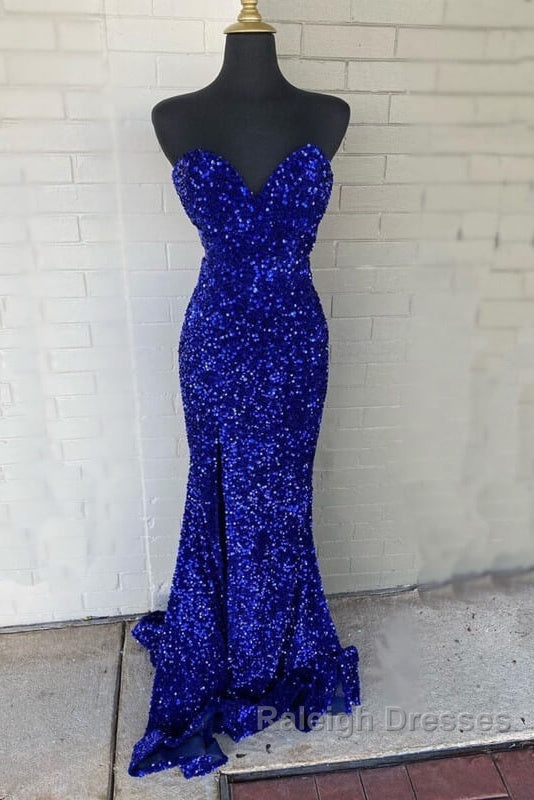 Mermaid Strapless Split Sequin Dress Secondary image
