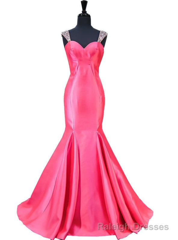 Mermaid Sweetheart Beaded Crystals Backless Hot Pink Prom Dress Main image