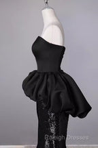 Mermaid Sweetheart Long Black Sequin Prom Dresses