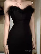 Mermaid Sweetheart Long Black Velvet Prom Dress
