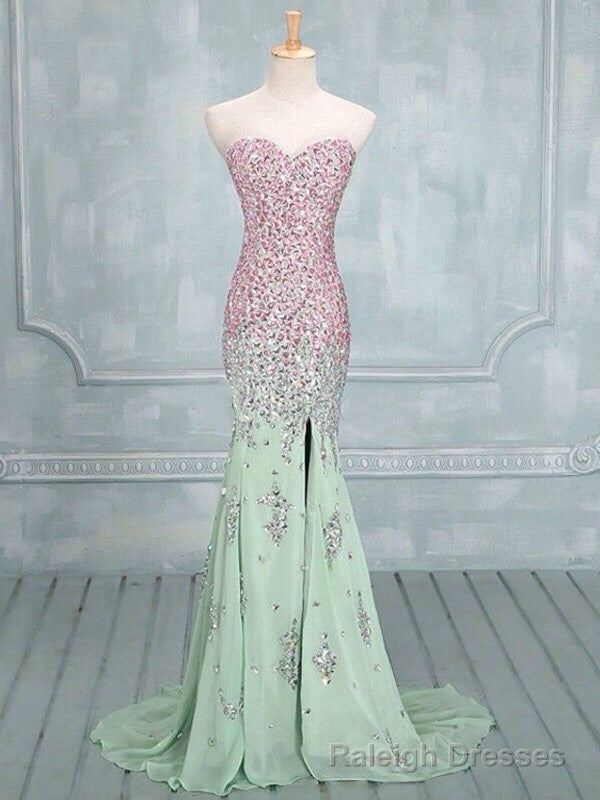 Mermaid Sweetheart Neck Colorful Long Prom Dresses, Formal Dresses Main image