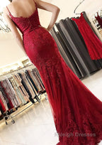 Mermaid Sweetheart Sleeveless Floor Length Tulle Prom Dress With Appliqued