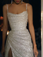 Mermaid Prom Dress Glittering Dresses Wedding Prom Floor Length Sleeveless Scoop Neck Prom Gowns