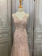 Mermaid / Trumpet Prom Dress Maxi Dresses Prom Wear Sweep / Brush Train Sleeveless V Neck Tulle With Appliques
