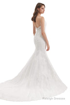 Mermaid Tulle Appliques Sequins Spaghetti Straps Wedding Dresses