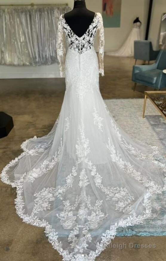 Mermaid Tulle/Lace Wedding Dresses With Long Sleeves Secondary image